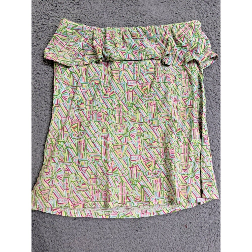 Lilly Pulitzer Guiding Light Wiley Ruffle Tube Top size Medium Strapless